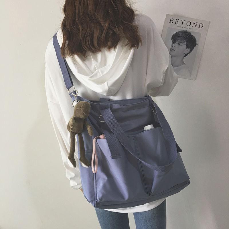 Waterproof nyl bag, large capacity, lightweight, multi-functial women's bag, e-shoulder crossbody bag, student class tutor
