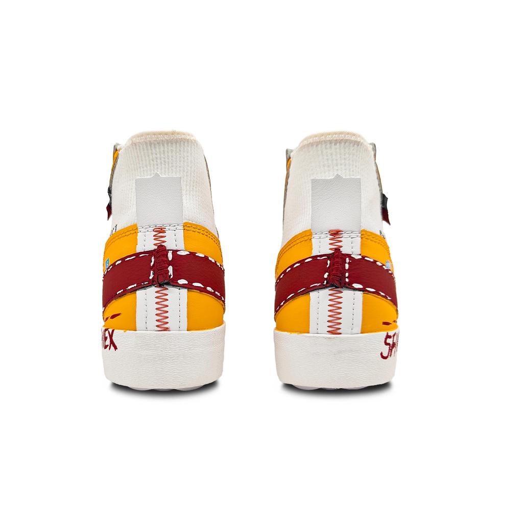 Nike Scarpe da Skateboard Blazer Antiscivolo Mid top Unisex Bianco Rosso DD3111-100(Team443-S15)
