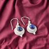 Lapis Lazuli Gemstone 925 Sterling Silver Jewelry Handmade Drop Earrings 1.43" EE-117-38