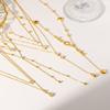 Geometric Water Drop Zircon Necklace With Gold Stainless Steel For Casual Womens Jewelry