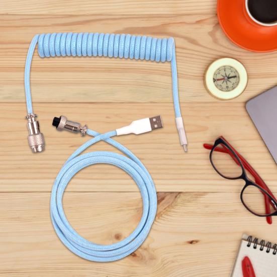 Mechanical Keyboard Cable Plug-and-play Flexible Extra-long Vibrant Color Telescopic Tangle-free Type-C To USB