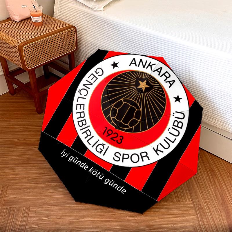 Gençlerbirliği SK  Pattern, Automatic Folding Umbrella, Portable and Foldable Design, 8 Ribs, a Christmas or Birthday Gift.