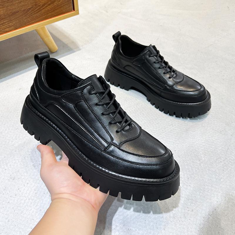 Brock Leather Shoes Men'S Casual Shoes British Trend Versatile Soft Sole Heightening Youth Men'S Shoes 7619-T