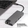 Ethernet Type-C Hub To USB 3.0 X 2 HDMI Memory Card Reader Office Accessories for Notebook Black