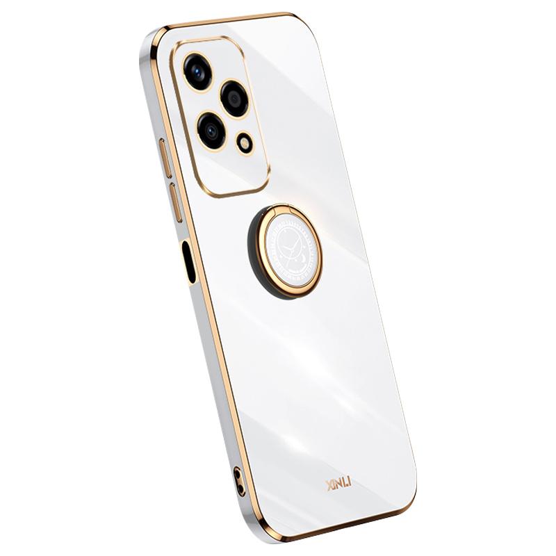 

Чехол XINLI For Honor 200 Lite TPU с гальваническим покрытием и подставкой-кольцом White