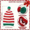 Christmas Knit Beanies, Santa Crochet Caps. Hand Wash, Polyester. Festive Holiday Party Hats for Adults.