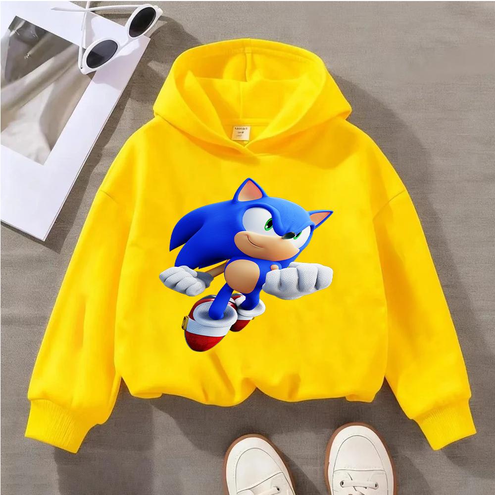 Boys Girls Sonic The Hedgehog Kids Sweatshirt Print Long Sleeve Casual Pullover Children's Cartoon Top