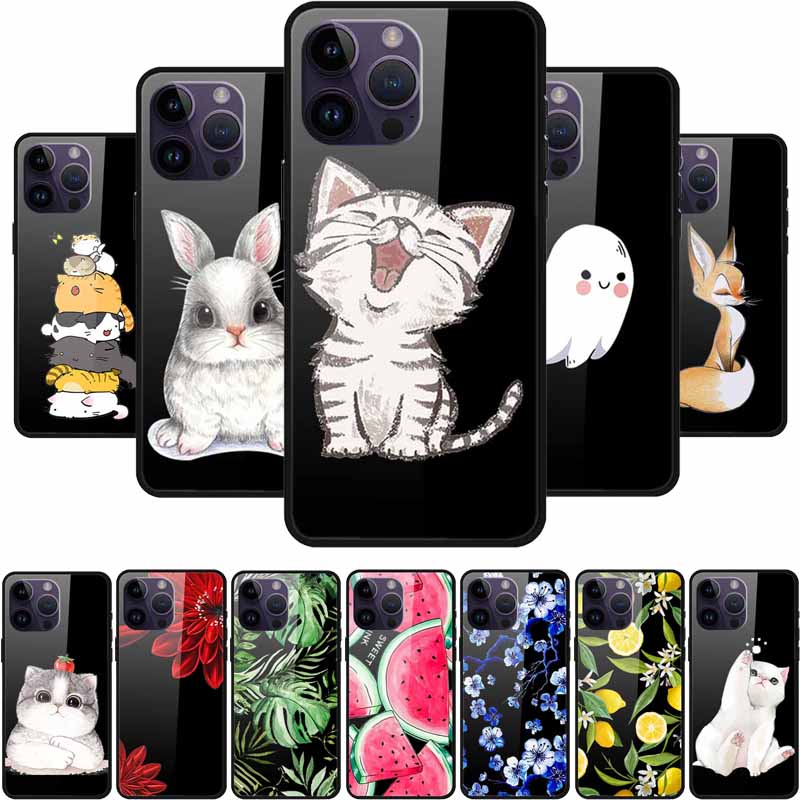 Tempered Glass Case For iphone 15 Pro Max Case Soft TPU Bumper Hard Glass Back Cover For iphone 16 Pro Max Phone Case 16Pro Max