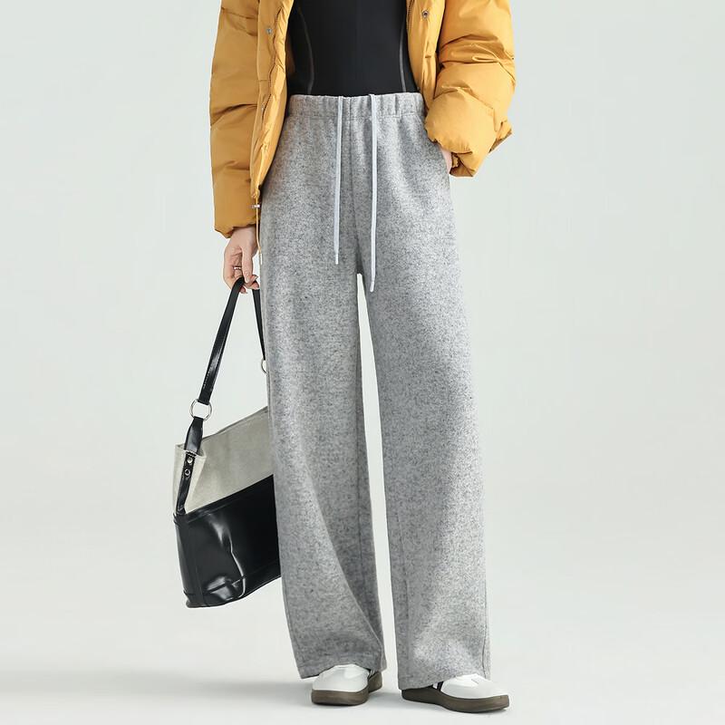Women's Wool Blend Relaxed Fit Straight-Leg Pants