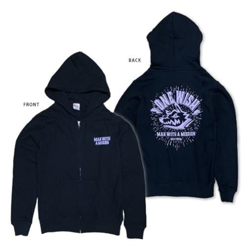 MAN WITH A MISSION Light Hoodie (Black) Size S