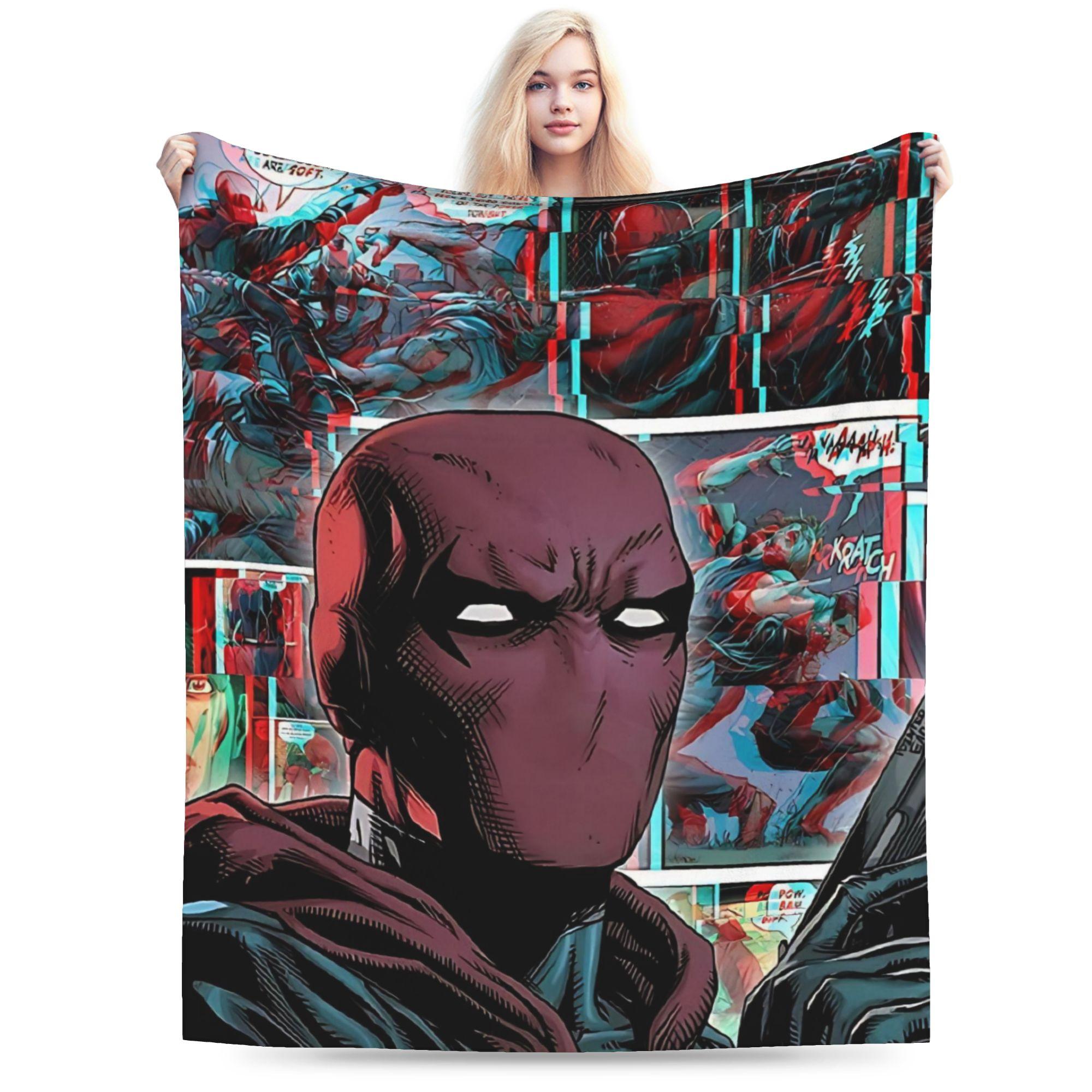 Jason Todd Knitted Blankets Flannel Red Hood Manga Soft Throw Blankets for Outdoor Travel Bedroom Quilt 100x150cm