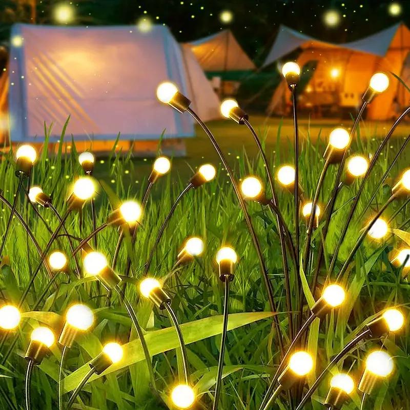 4Pcs 24LED Solar Firefly Lights Waterproof Outdoor Garden Decoration Landscape Lights Lawn Light Suitable for Festive Decoration