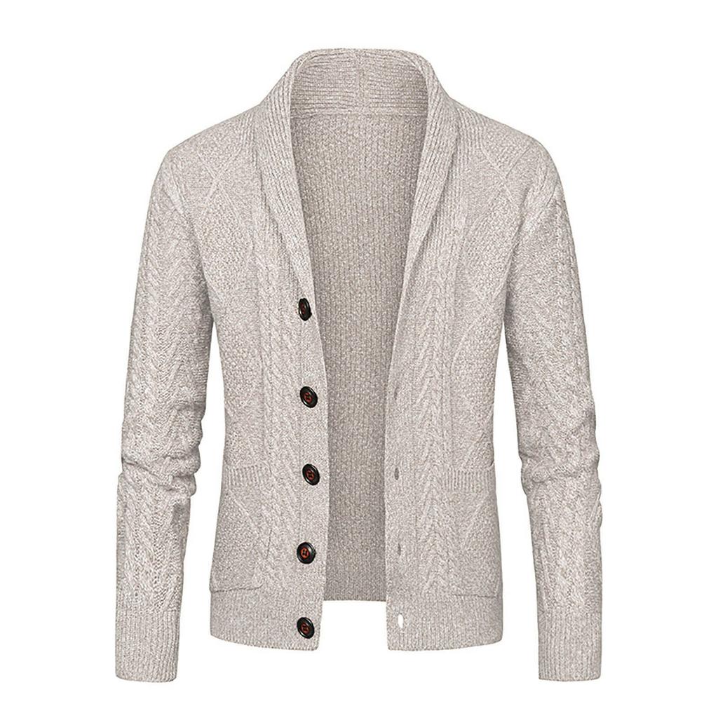 Autumn And Winter Men's Fashion Loose Cardigan Warm Lapel Hooded Jacket Sweater