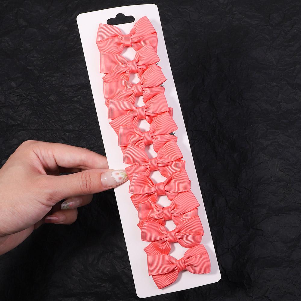 10Pcs/lot 1.9'' Mini Solid Bows Hair Clips For Cute Girls Boutique Bowknot Hairpin Barrettes Headwear Hair Accessories