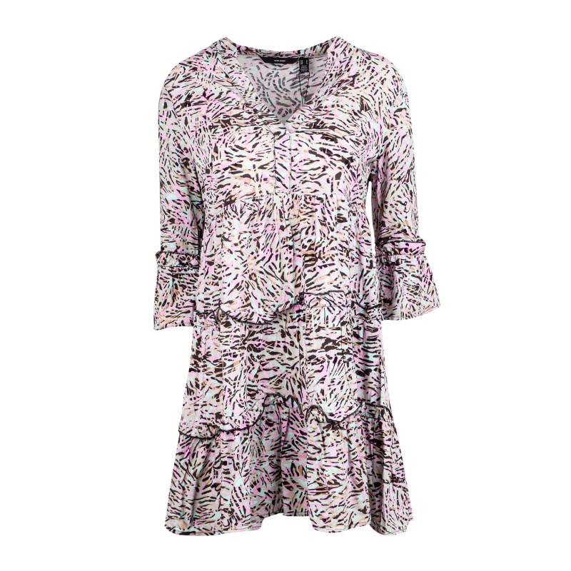 

Женское платье с рукавом 3/4 и V-образным вырезом под зебру VERO MODA XS пастельные розовый
