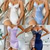 Satin Lingerie Sleepwear For Women With Lace Backless Design For Home Use