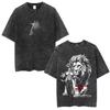 Sommer-Heißverkauf Gewaschenes Vintage Anime Die Sieben Todsünden T-Shirt Unisex Mode-T-Shirt Y2k Gothic Baumwolle Übergroßes T-Shirt