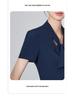 Women's Thin Dark Blue Short-Sleeve Suit Set - Summer Hotel Front Desk, Lobby Manager, Jewelry Store Uniform
