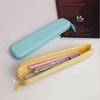 Multifunctional Pen Bag Solid Color Stationery Storage Bag Silicone Pencil Case  Students Gift