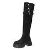 Small over-the-knee boots for women 2025 autumn and winter new temperament French retro fashion thick heel high elastic boots for women