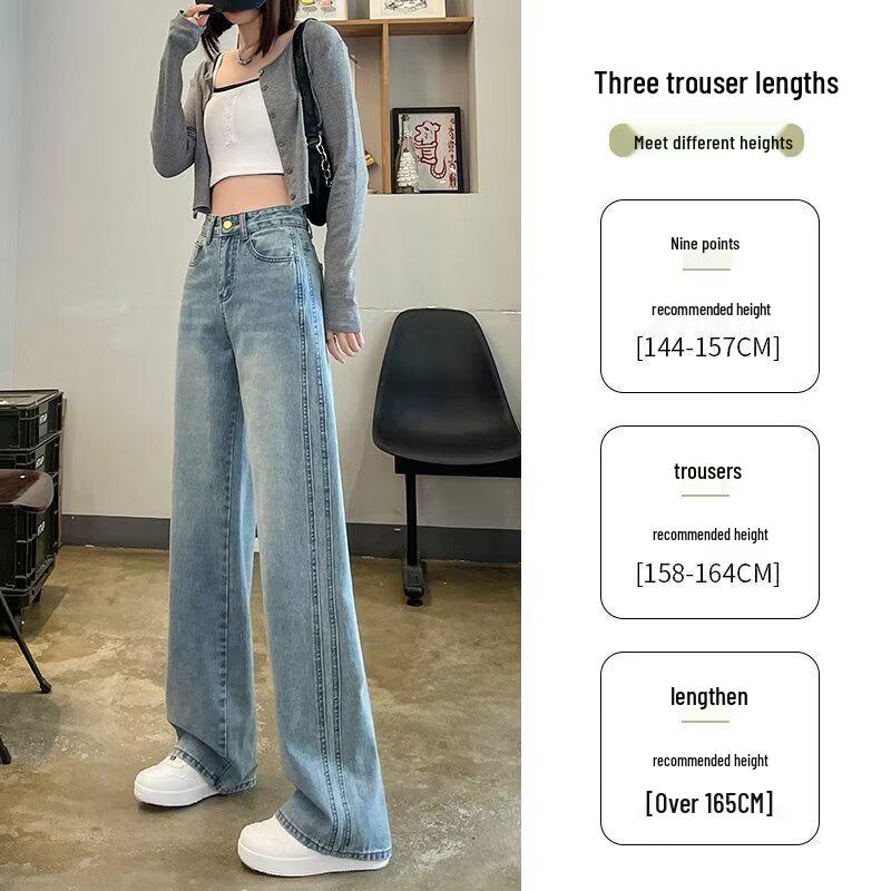 Světle modré džíny s vysokým pasem a širokými nohavicemi - Dámský design s rovnou nohavicí po zem 2025