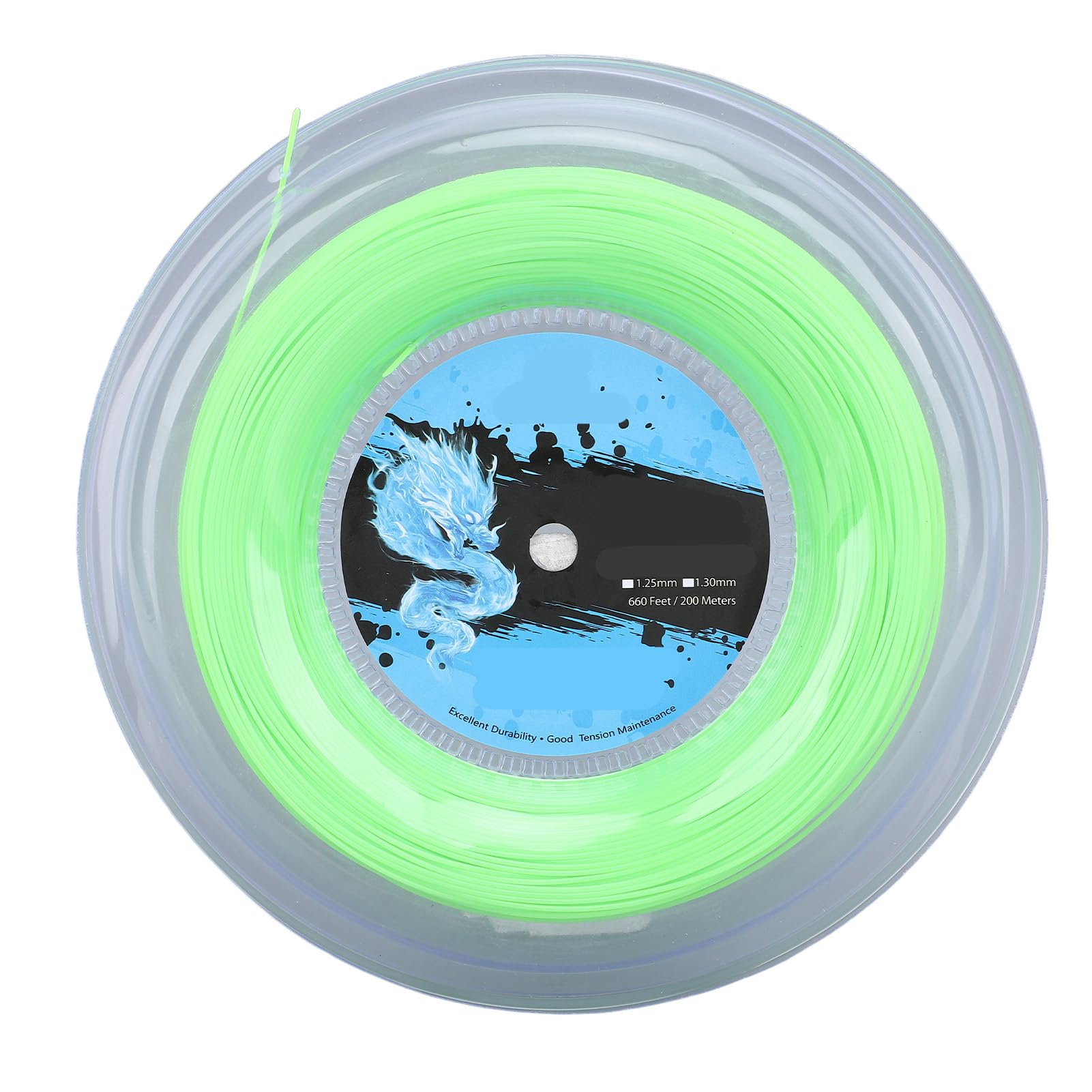 Jiawu Polyester Tennis String 1.3mm Training 200m Reel Tennis Racket String Fluorescent Green Reel Durable Control Comfort