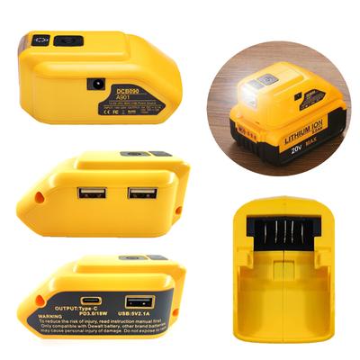 DCB090 Stromquelle Ladegerät Konverter Batterieadapter Für 18V 20V Lithium-Batterie Mit USB Typ C DC 12V LED-Arbeitslicht