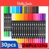 Markers 122430pcs Dual Art Brush Artists Fine And Brush Tip Pen Coloring Markers For Kids Adult Coloring Art Craft Supplies Kit