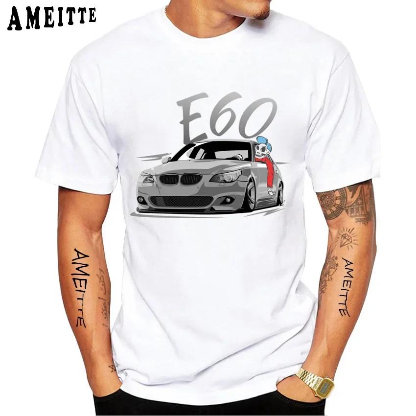 Vintage Skull Drive German E28 M5 E30 E36 E90 E46 Car Premium T-Shirt New Summer Men Short Sleeve Hip Hop Boy Casual White Tees