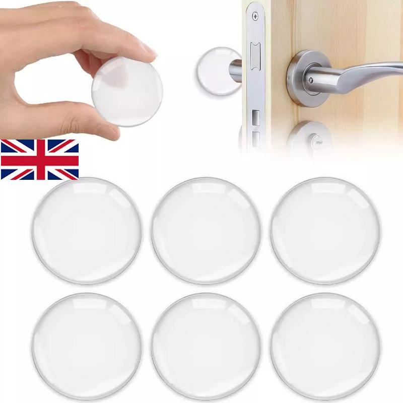 

6шт настенная дверная ручка пробка силиконовая прозрачная круглая защитная пленка самоклеящаяся 6Pcs