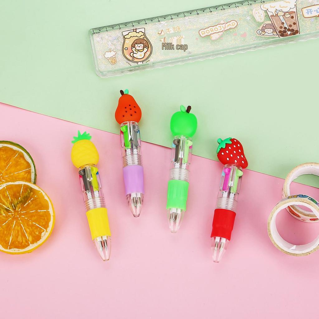 Korean Cute Animal Head 4-Color Click Ballpoint Pen