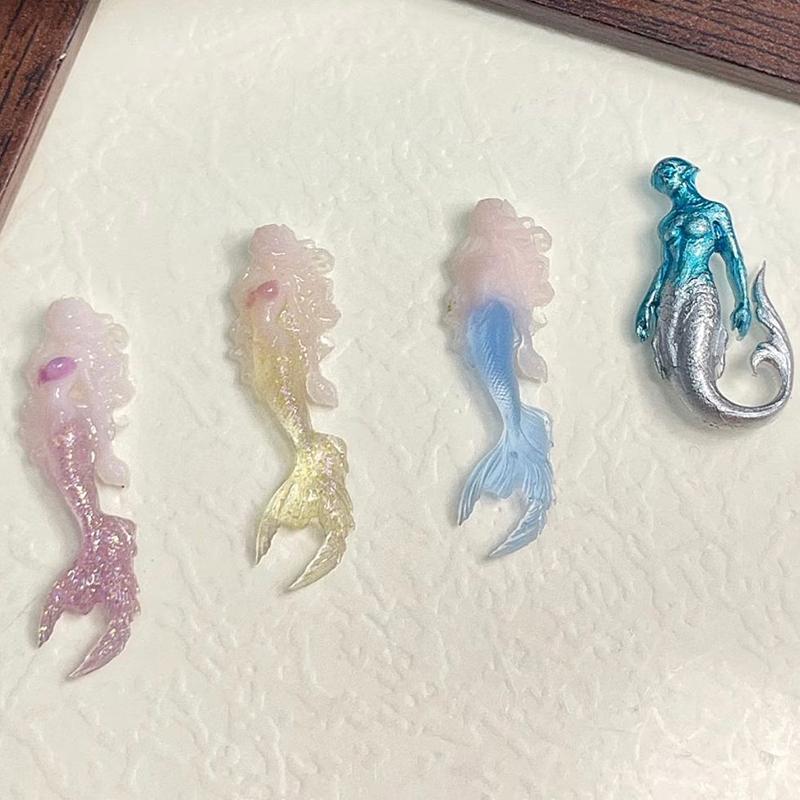 Relief Mermaid Silicone Nail Carving Mold Nail Decorations Nails Diy Design Stereoscopic Stamping Plate Manicure Tools Accessory
