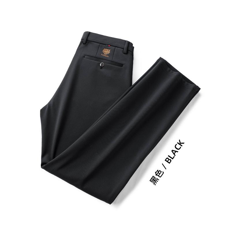 Men's Tiger Head Embroidery Autumn Straight-Leg Stretch Pants - Wrinkle-Resistant Casual Trousers