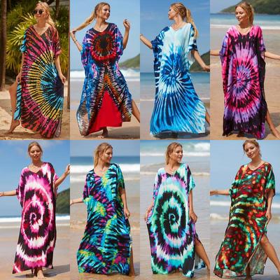 Women's Oversized Printed Cotton Beach Robe and Bikini Cover-Up with Sunscreen Protection