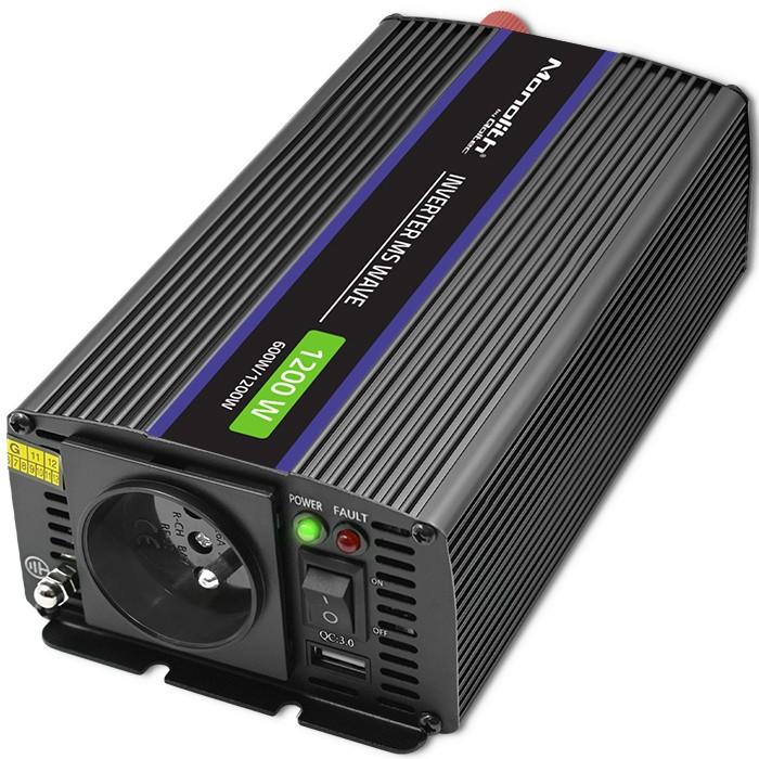 Conversor de voltagem 600W, 1200W Onda Senoidal