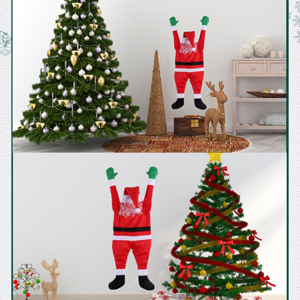 Outdoor Santa Claus Ornaments Cute Climbing Santa Claus Decoration For Porches And Trees Durable