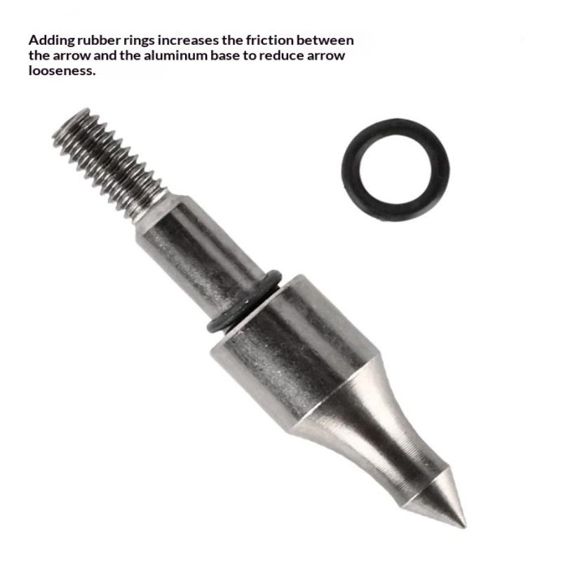 Punte per Frecce da Tiro con l'Arco Metallo Avvitabili Punte da Campo con Anello di Gomma per Aste Frecce da 8.8mm Accessori Tiro a Segno Caccia
