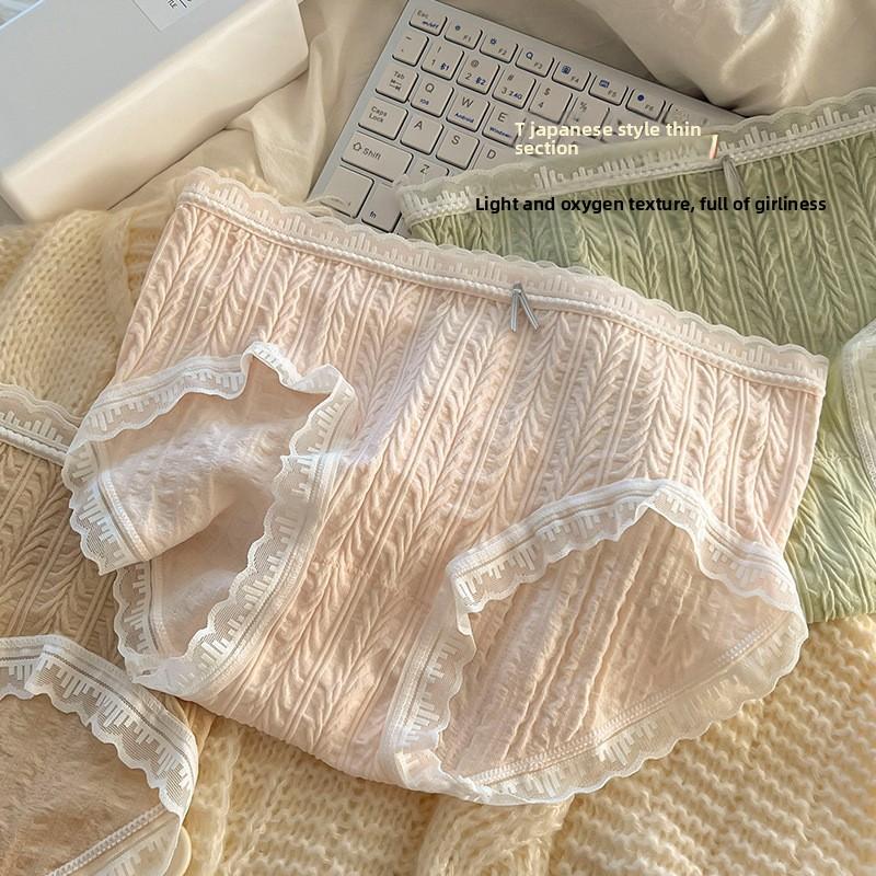 Ladies Spring and Autumn New Sexy Pure Cotton Antibacterial Crotch Waist Triangle Briefs