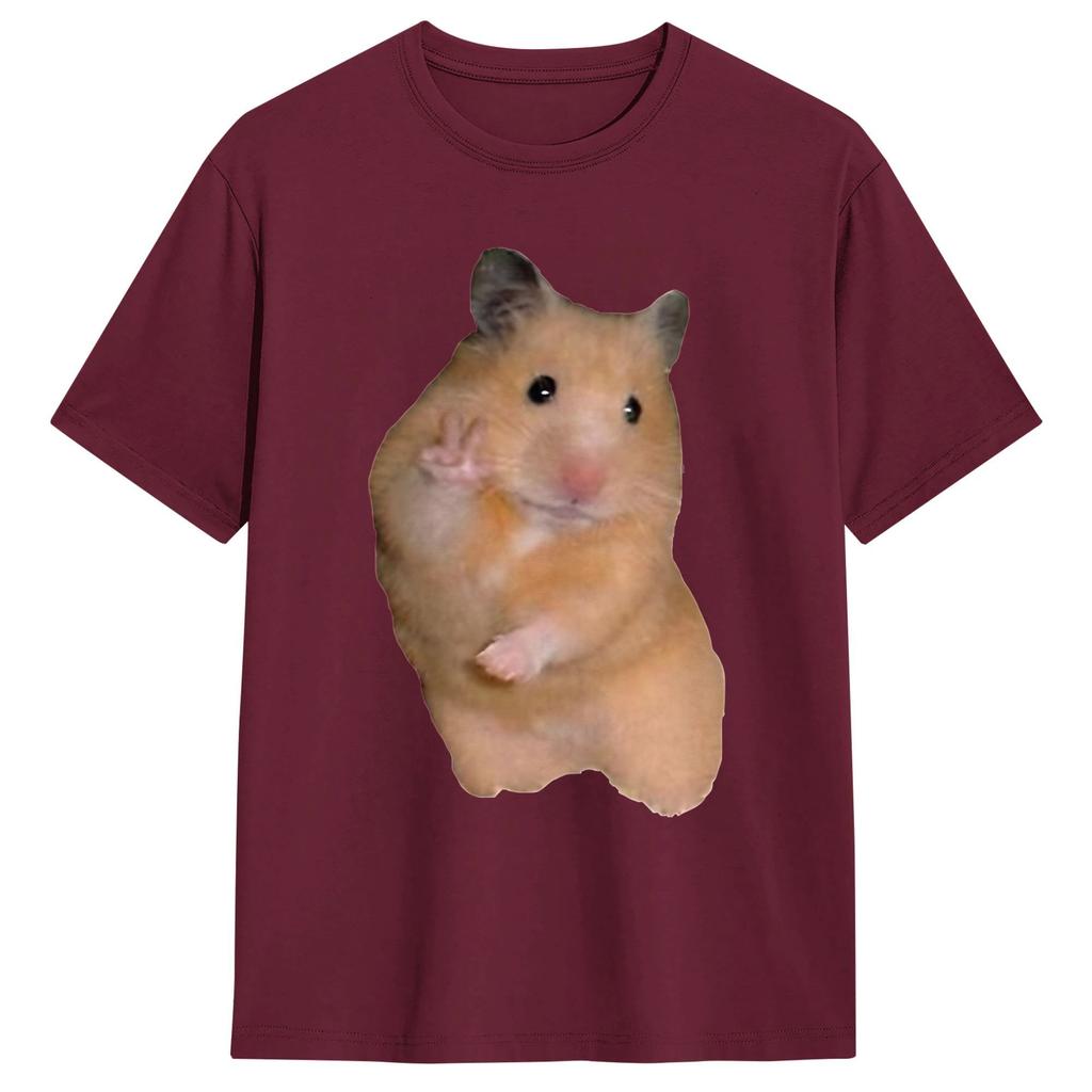 Cute Hamster Meme 100 Cotton T Shirt For Unisex Beach Streetwear Tshirts O Neck Harajuku Tee Shirt Plus Size Pattern Clothing