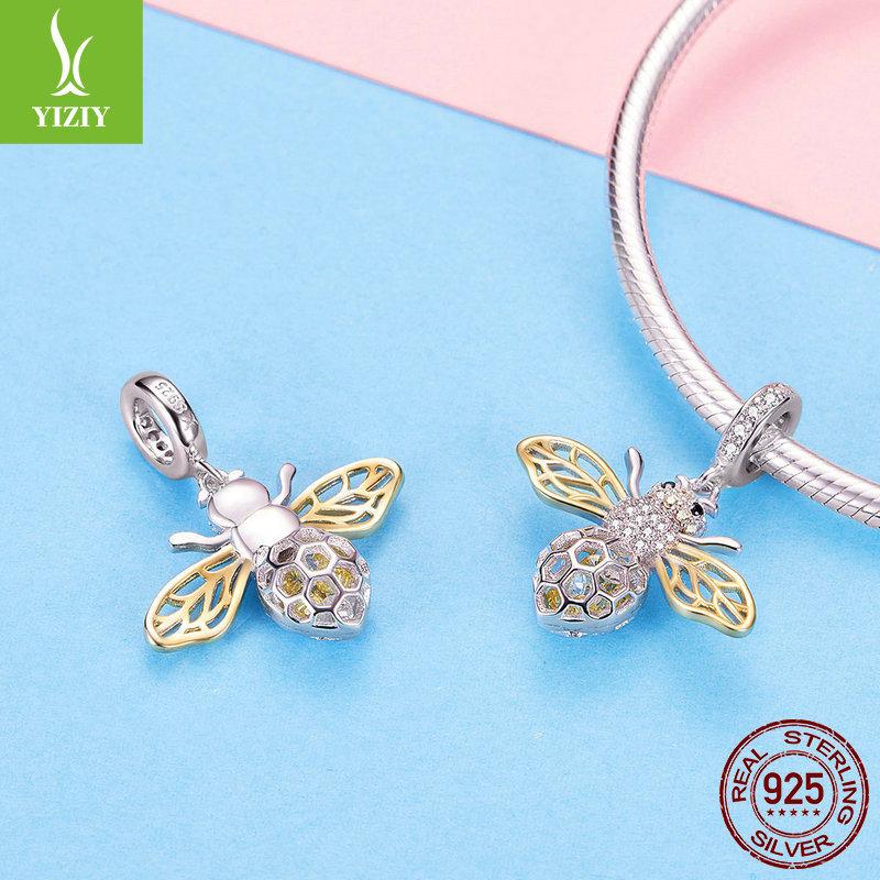 925 Sterling Silver Pendant Perpetual Bee White Gold Plated Fashion Necklace Pendant Scc1125