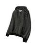 Leathery Striped Raglan Hoodie [Charcoal]