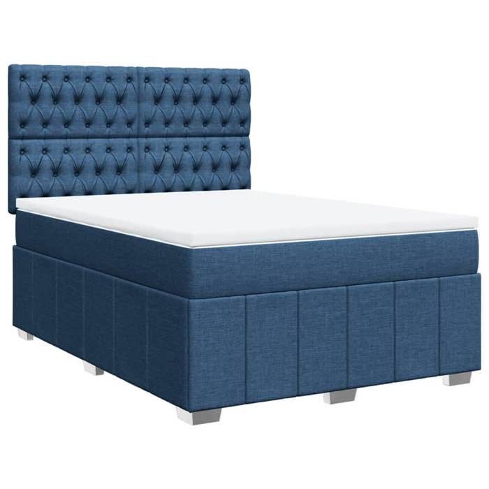 VidaXL Sommier à lattes de lit avec matelas Bleu 160x200 cm Tissu 3291732