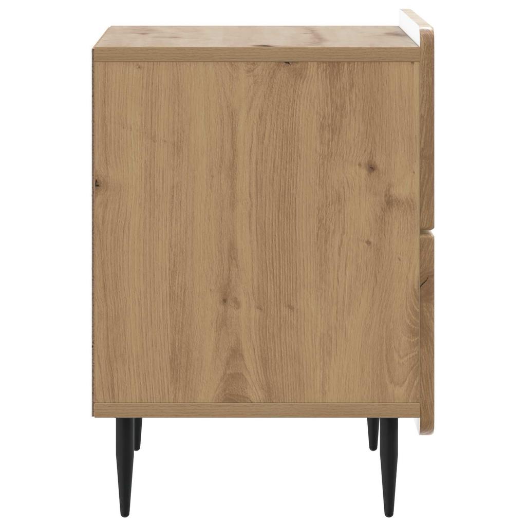Nightstand Set of 2 Artisan Oak Finish 43 X 34.5 X 49.5 Cm