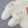 Fleece și mai groase, calde, pentru femei, versatili de iarnă, pantofi sport noi, pantofi de bumbac albi mici cu tălpi groase mai înalte