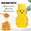 20Pcs Plastic Transparent Disposable Cartoon Bear Juice Bottle, Small Capacity Dispensing Bottle, 60Ml Honey Bottle