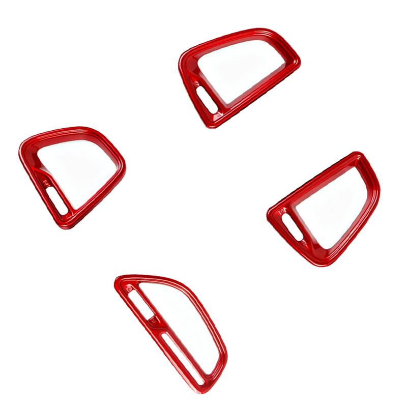 4pcs For Dodge Challenger 2015 2016 2017 2018  Center Console Air Condition Outlet Vent Cover Trims Car Interior Accessories