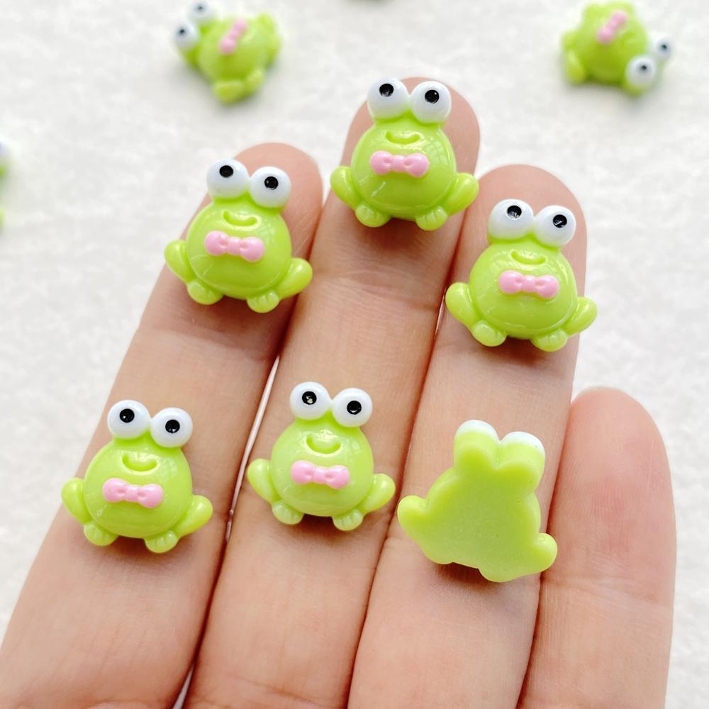 20Pcs Cute Mini Cartoon Frog Nail Art Resin Designer Charms DIY Craft For Nail 3D Decorations Jewelry