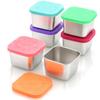 Stainless Steel Snack Box Leak Proof Food Container Sauce Cups with Silicone Lids 60ml Leak-Proof Condiment Bowls for Salad Dressing Ketchup