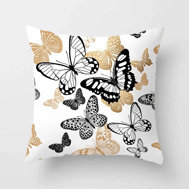 Flower Butterfly Decorative Pillowcase Living Room Office Home Pillowcase Car Ornaments