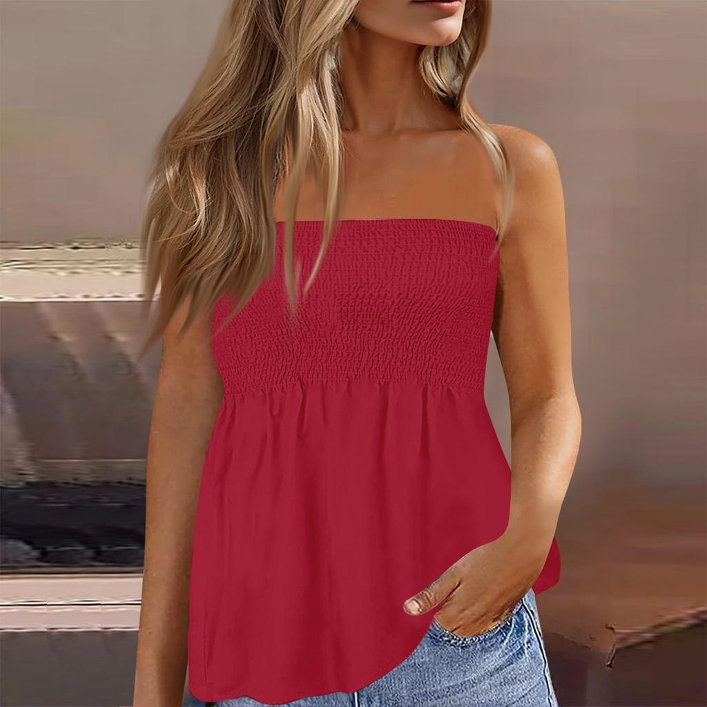 Tube Tops For Women,Cute Sexy Off Shoulder Print Sleeveless T-Shirt